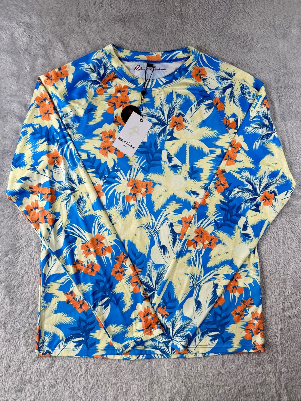 NWT Robert Graham UPF 50+ Tropical Rash Guard S